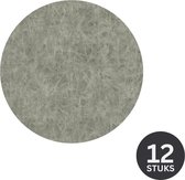 ZICZAC - Sous verre TRUMAN - SET/12 - Faux cuir - double face, facile à nettoyer, antidérapant - Rond - Diamètre 9,5 cm - Charbon