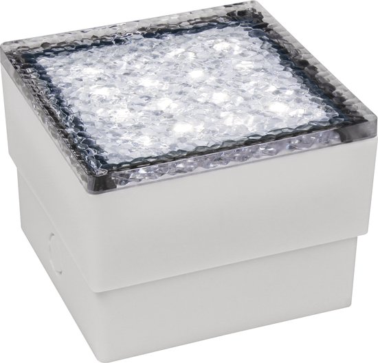 Foto: Grondspot straatsteen 10x10x7cm tuinverlichting buitenverlichting ip65 neutraal wit 4000k 80lm 230v 1 5w