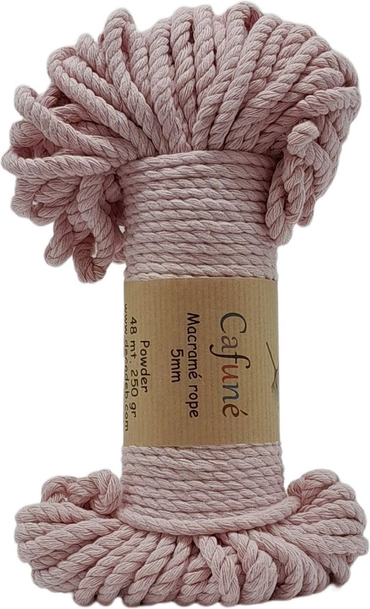 Cordon Cafuné Premium Macramé - Vieux rose - 3 mm - 75 mt - 250gr - Cordon  tressé 