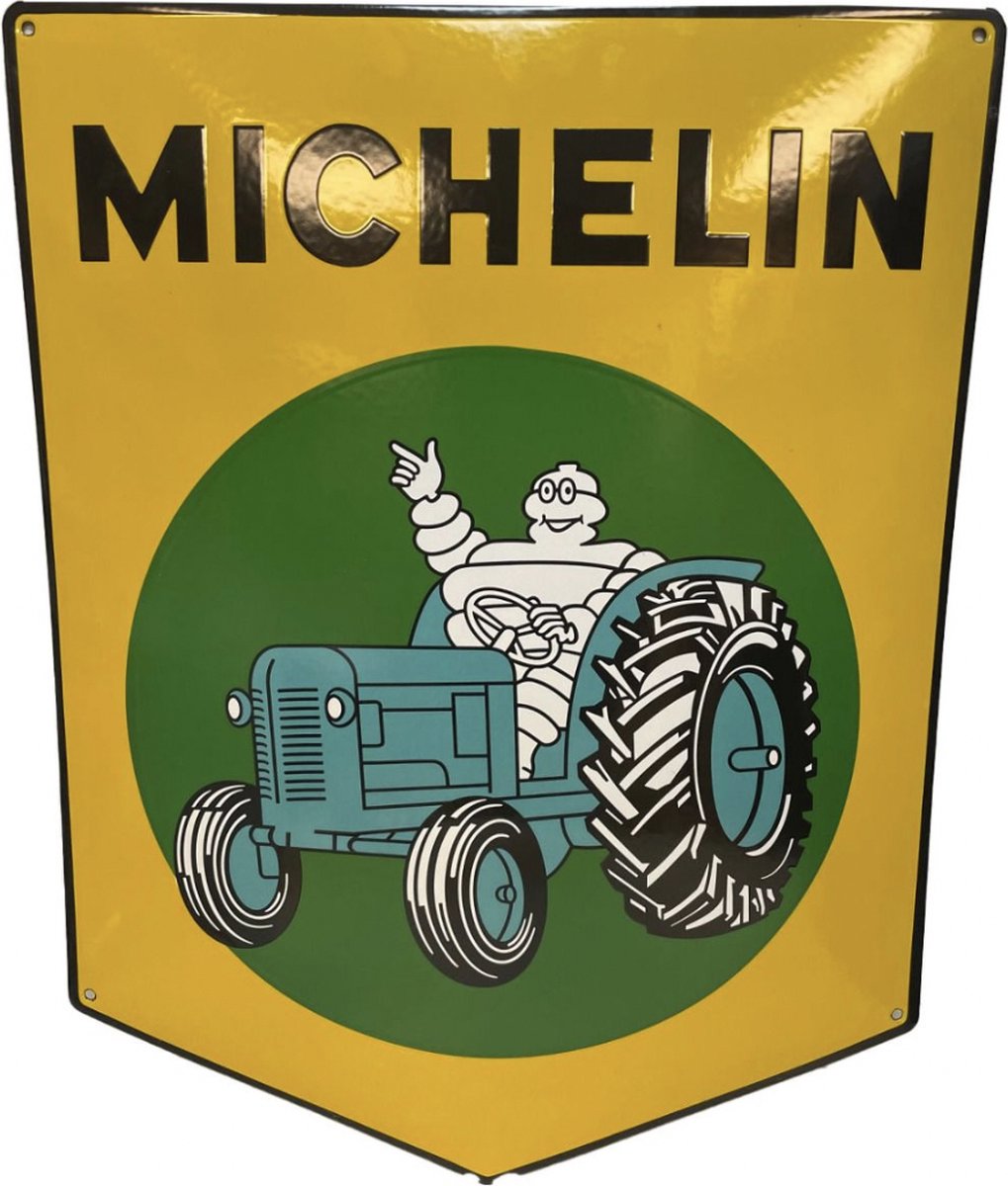 MICHELIN Pneus Tracteur : Plaque émaillée plate à rebord…