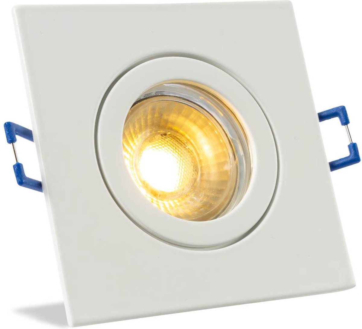 IP44 Platte LED inbouwspot Journee - badkamer of buiten - Vierkante spot - Wit - Extra Warm Wit - 2700K - 3.8 Watt - Integral