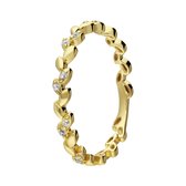 Lucardi Dames Zilveren goldplated ring blad - Ring - 925 Zilver - Goudkleurig - 16.5 / 52 mm