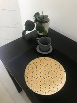 Set de table lavable Luxe - Rectangulaire 45cmx31cm - double face - Skai noir/gris - Par lot de 12 pièces