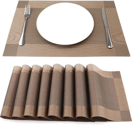 Fanquare Placemats Set 4 Stuks Eucalyptus - PVC Wasbare Tafelmat 45x30 Cm