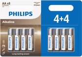 Philips AA 4+4 Entry alkaline batterijen