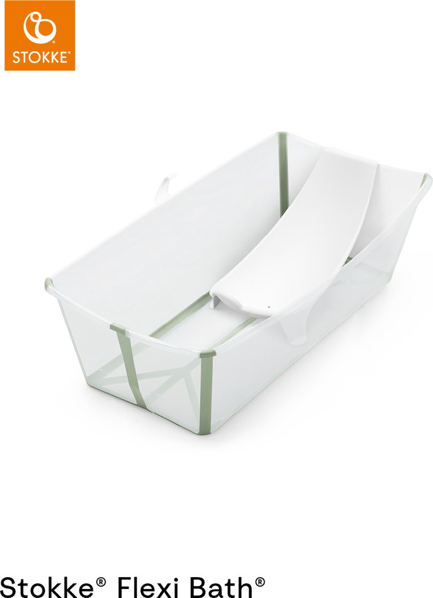 Goedkoopste Stokke® Flexi Bath® X-Large set - Flexi Bath® XL Newborn Support - Transparant groen