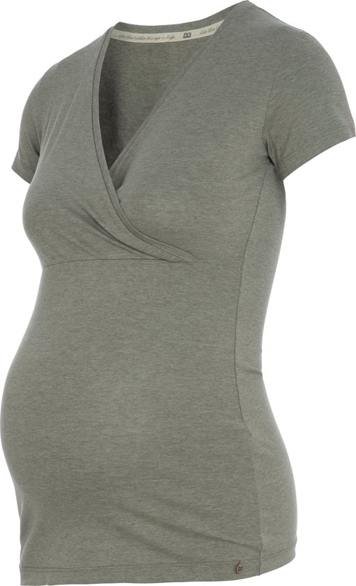 Baby's Only - Zwangerschaps T-shirt Glow Urban Green - Voedingstop gemaakt uit 96% viscose en 4% elastaan - Shirt met borstvoedingsfunctie - S - Baby's Only