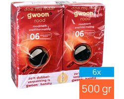 G'woon Koffie Roodmerk Snelfilter 3 kilo - 6x500g