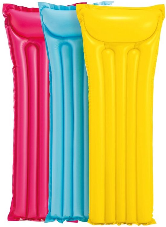 3 Kleuren Zwembad Luchtbedden Set - 3 Stuks 183x69 cm - Roze, geel en blauw