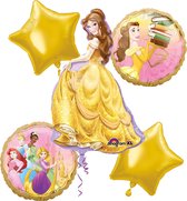 Disney Princess - La Belle et la Bête - Ensemble de Ballon - 5 pièces - Ballon hélium - Ballon aluminium - Décoration - Anniversaire.