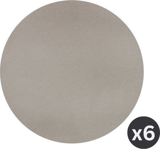 Placemat Togo rond kunststof dia 38cm SET/6 taupe