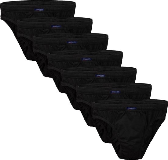BRUBAKER 7-Pack Heren Slips - Onderbroeken - Ondergoed - Zwart - Katoen XL