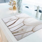 Inductiebeschermer paardenbloem zaden close-up | 60 x 52 cm | Keukendecoratie | Bescherm mat | Inductie afdekplaat