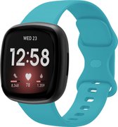Strap-it Smartwatch bandje - siliconen horlogebandje geschikt voor Fitbit Versa 3 / Fitbit Versa 4 / Fitbit Sense / Fitbit Sense 2 - aqua - Maat: Maat S
