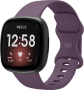 Strap-it Smartwatch bandje - siliconen horlogebandje geschikt voor Fitbit Versa 3 / Fitbit Versa 4 / Fitbit Sense / Fitbit Sense 2 - donkerpaars - Maat: Maat S