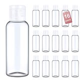 Flip Cap Cosmetische flessen, 16x60 ml, 11x100 ml., transparant