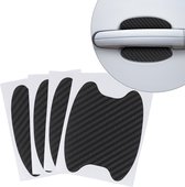 kwmobile 4x beschermstrips voor autodeur handvat - Universele beschermfolie - Set van 4 stuks - In zwart