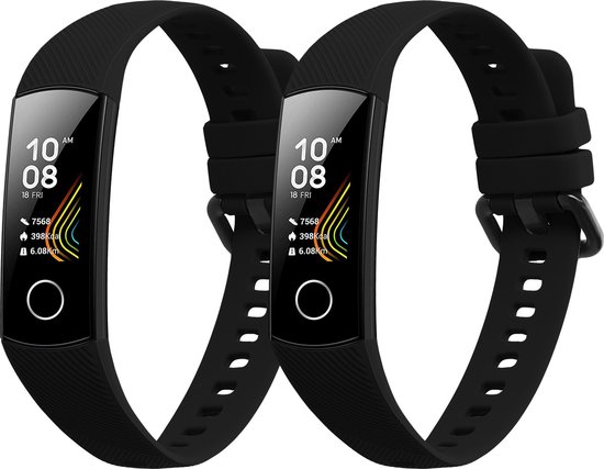 kwmobile 2x armband geschikt voor HONOR Band 5 / Band 4 - Bandjes voor fitnesstracker in zwart