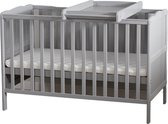 Buxibo Baby Bed - Inclusief verzorgingstafel - Ledikant 120x60cm - Inclusief Matras - Hout - Meegroeibed Babykamer - Grijs