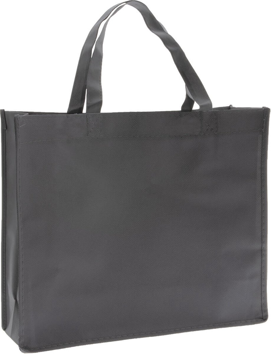 Shopper Bag - 10 stuks - Grijs - 42x35x12cm - Non Woven - Shopper tas