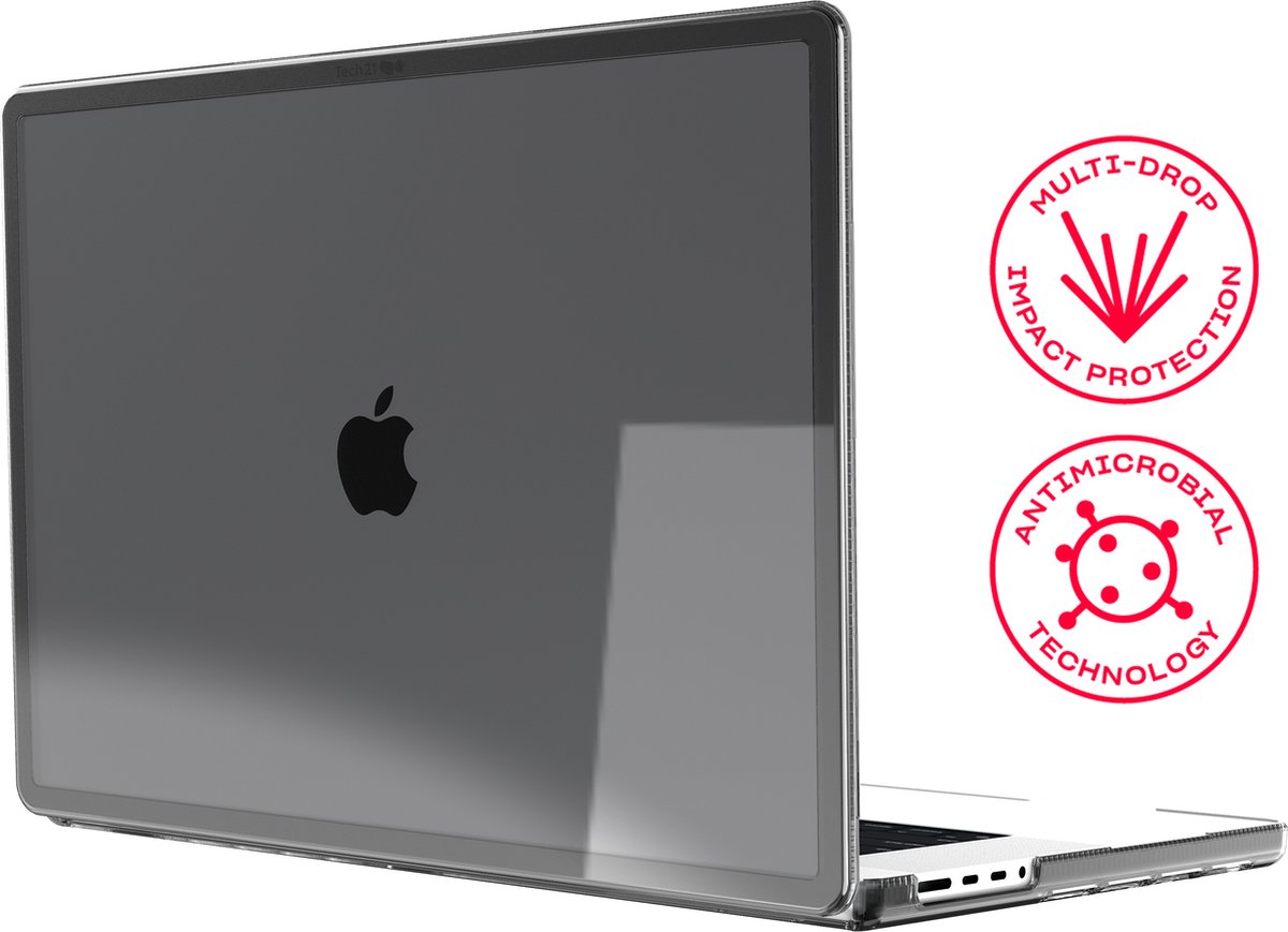 Tech21 Evo Tint - MacBook Pro 16 (2021 & 2023 M3) laptophoes - 16 inch cover - Antraciet - Hard case