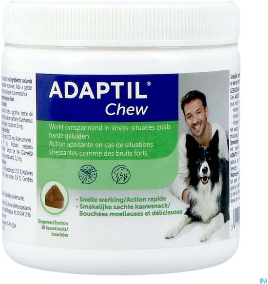 Adaptil Chew 30 stuks - Smakelijk kauwsnack voor honden - Vermindert angst  en spanning - Veilig en niet verslavend