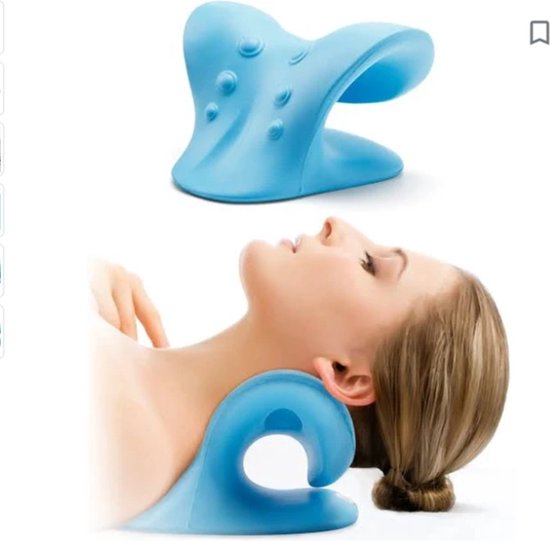 Foto: Nekstretcher nekmassage neck releaser shiatsu rug stretcher nek schouder en rugklachten blauw