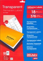DECAdry Transparante Etiketten 63,5 x 38,1 mm