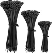 Colliers de serrage en polyamide, Tie Rips, jeu de colliers de serrage noirs 2,5 mm / 300 pcs