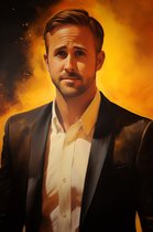 Ryan Gosling Abstract | Ryan Gosling Poster | Ryan Gosling Portret | Woondecoratie | 61x91cm | DZ | Geschikt om in te Lijsten