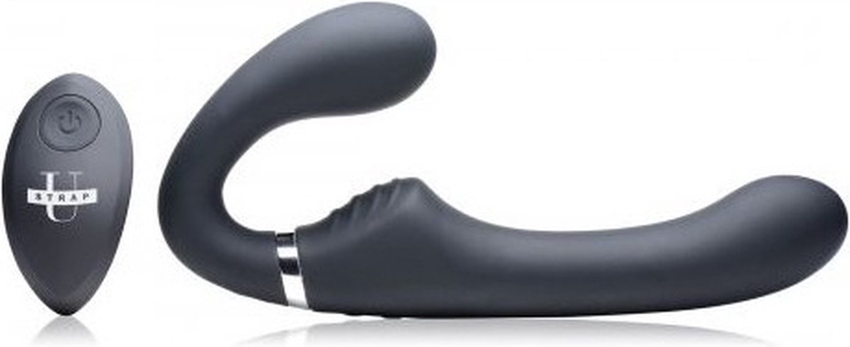 Strap U Mighty Rider Vibrerende Strapless Strap-On - Zwart