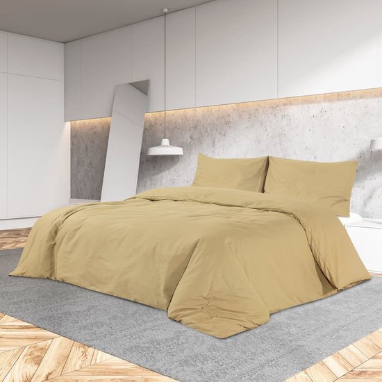 vidaXL - Dekbedovertrekset - lichtgewicht - 135x200 - cm - microvezel - taupe