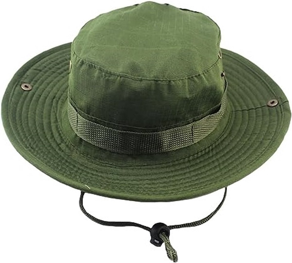 RAMBUX® Bucket Hat - Zonnehoed Heren en Dames - Legergroen - Safarihoed - Vissershoedje - Verstelbaar - Katoen - Opvouwbaar - Zonwerend - 58-61 cm