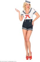 Widmann - Kapitein & Matroos & Zeeman Kostuum - Sexy Matroos Pin Up - Vrouw - Blauw, Wit / Beige - Large - Carnavalskleding - Verkleedkleding