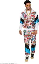 Widmann - Jaren 80 & 90 Kostuum - Bam Poef Paf Sporter Kostuum - Blauw, Zwart - XXL - Carnavalskleding - Verkleedkleding
