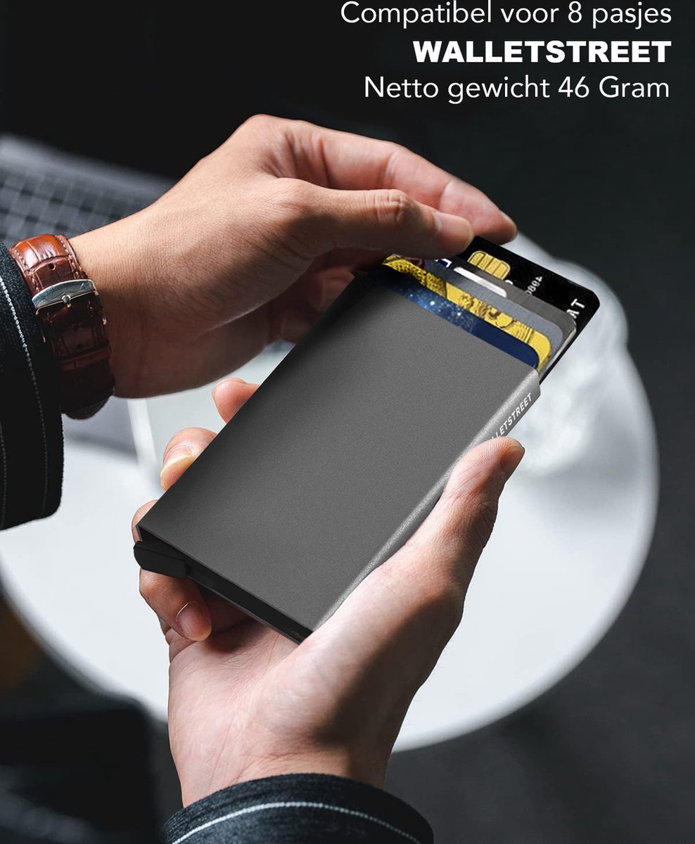 Walletstreet Pasjeshouder 8 pasjes Portemonnee, creditcardhouder, mannen, Met RFID Technologie – Grijs — cadeau in Mode & Accessoires - foto 3