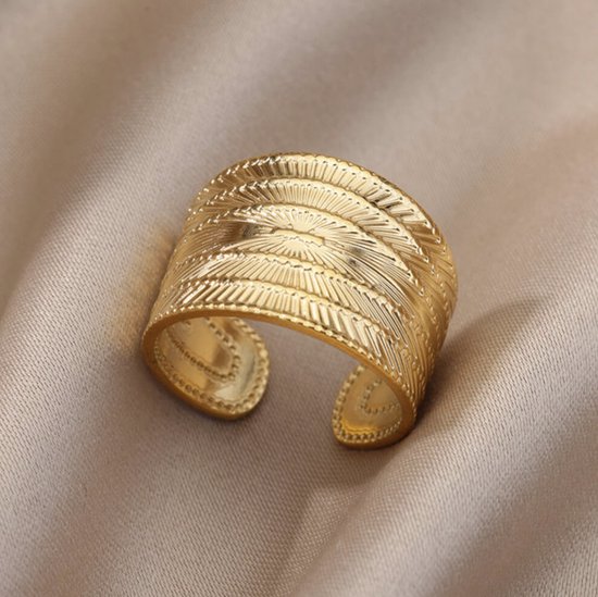 Hiden | Moderne Ring - Ringen Dames - Goudkleurig - Sieraden - Ringen set | Shield Ring