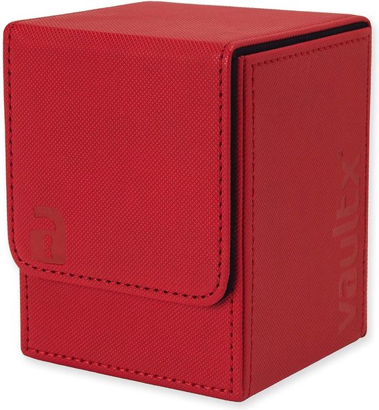 Premium eXo-Tec Verzamelkaartenbox voor 100+ kaarten, zoned pvc-kaartenhouder voor speelkaarten om te verzamelen en te Ruilen, rood - Merkloos