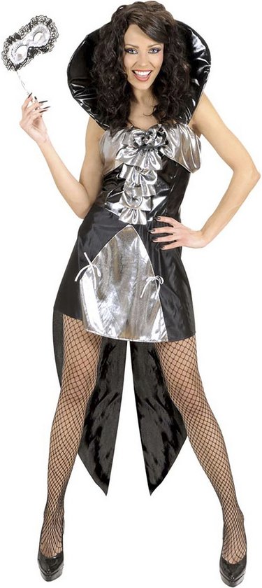 Widmann - Gotisch Kostuum - Gotische Koningin Zilver Lady Attraction Kostuum Vrouw - Zilver - Large - Halloween - Verkleedkleding