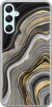 Leuke Telefoonhoesjes - Hoesje geschikt voor Samsung Galaxy A34 - Marble agate - Soft case - TPU - Print / Illustratie - Goud