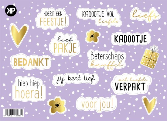 Winkeltje van Geluk - Stickervel - lief kadootje cadeauversiering