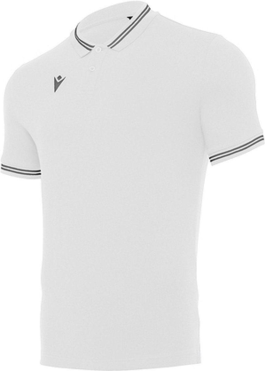Polo Macron Yukar, Wit/Antraciet, maat XL