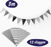 Luxe Vlaggenlijn Zilver - 3 meter - Vlaggetjes Slinger - Verjaardag Versiering - Verjaardag Decoratie
