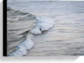Canvas - Zee - Golven - Mensen - Surfen - Surfplank - Hobby - 40x30 cm Foto op Canvas Schilderij (Wanddecoratie op Canvas)