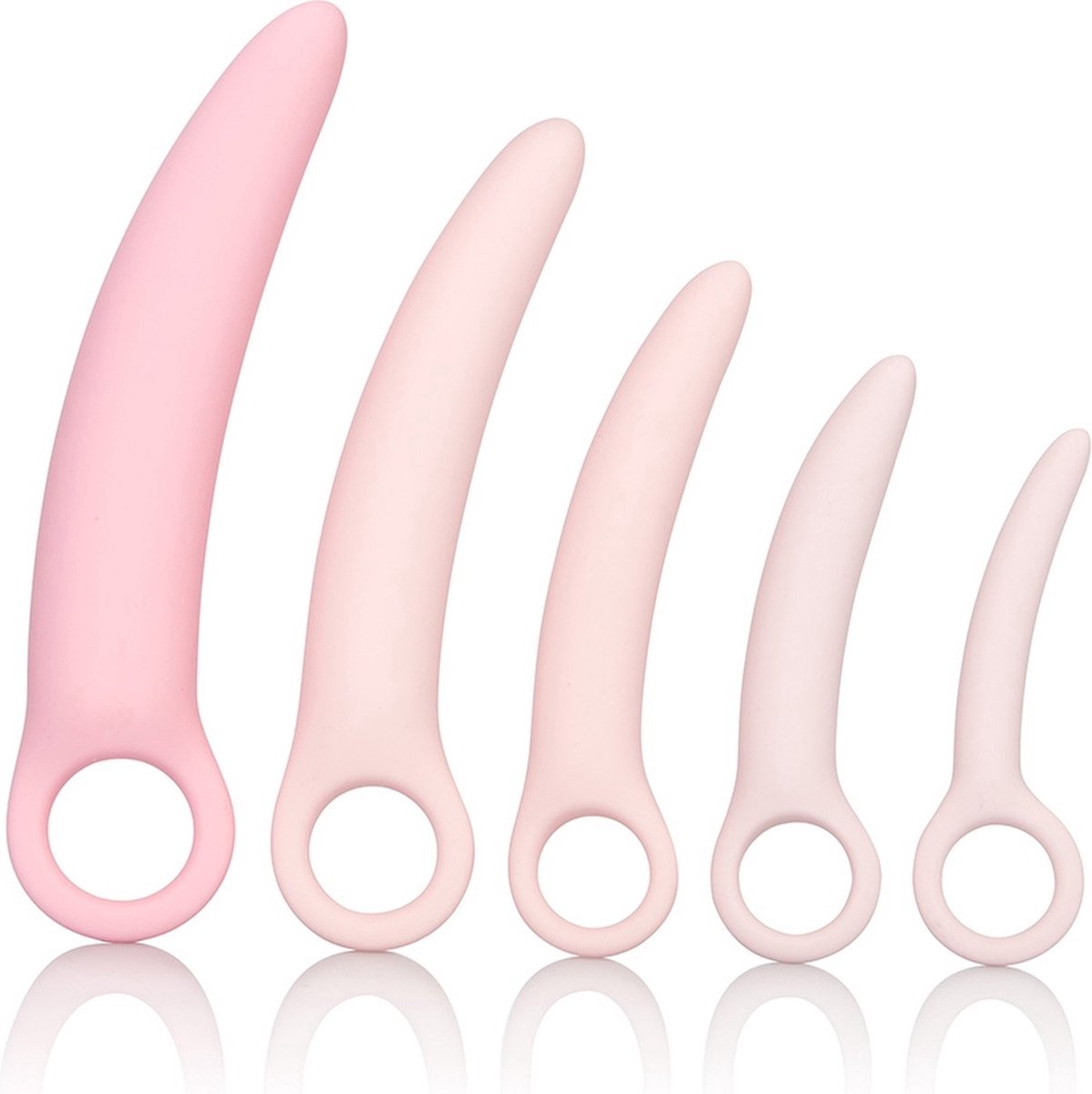Siliconen dilatatorset - 5 Stimulatoren - dildo - roze - Vaginal Dilators - Pink Silicone -