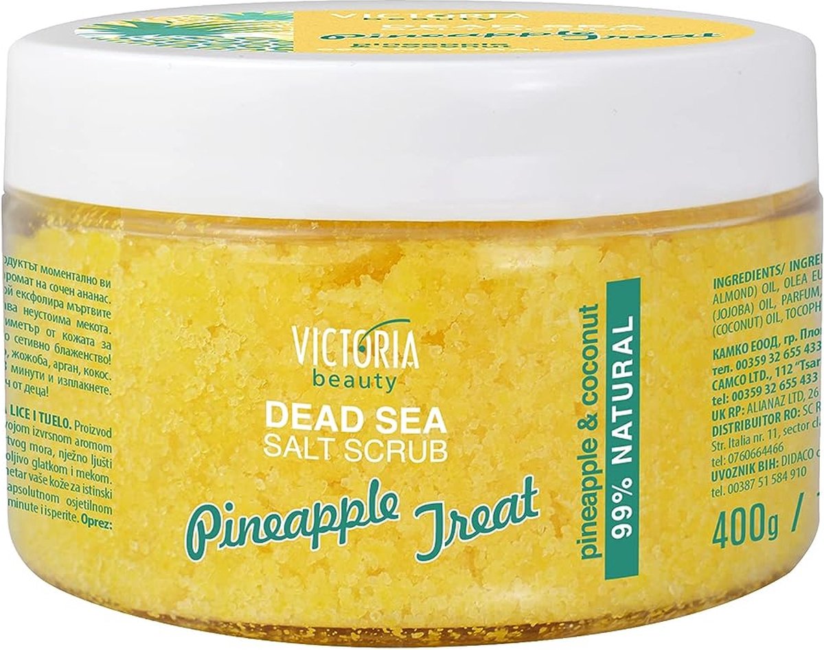 Goedkoopste Victoria Beauty - Salt Body Scrub Dead Sea 400 gr met ananas en kokosnoot
