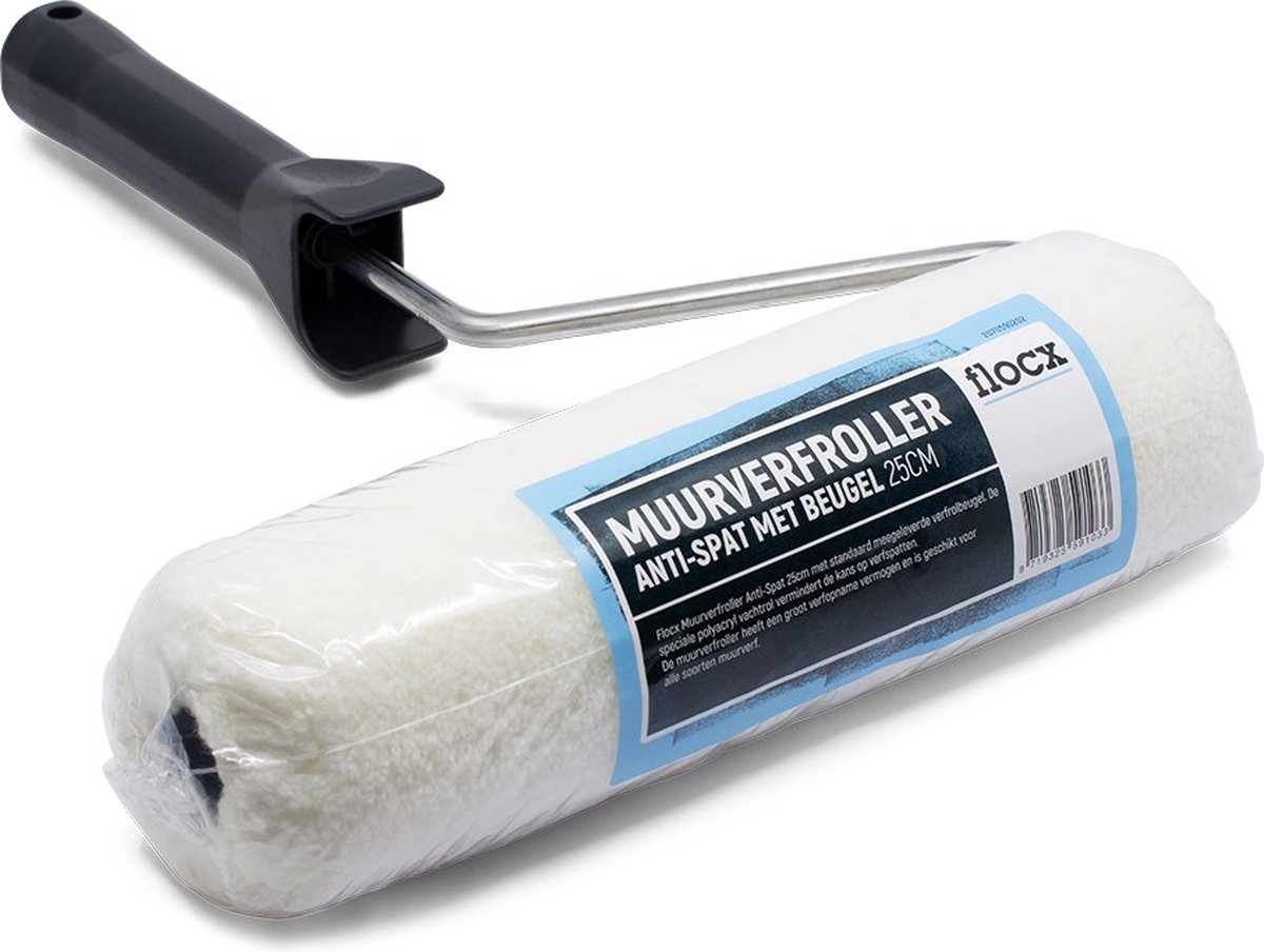 Flocx Muurverfroller Met Beugel Anti-Spat 25Cm