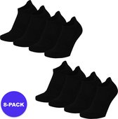 Apollo (Sports) - Bamboe Sneakersokken Kids - Zwart - Maat 31/34 - 8-Pack - Voordeelpakket