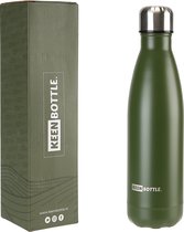 Keen Bottle Gourde 500 ml - Réutilisable et Anti-Déversement - Vert Armée - Acier Inoxydable - bouteille d'eau