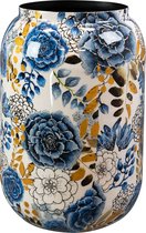 TS Collection - Bloempot hoog Dutch blue - 46x62 - Metaal & Epoxy - Exclusieve woonitems voor binnen - Handgemaakt - Unieke print - Designed by Lammie